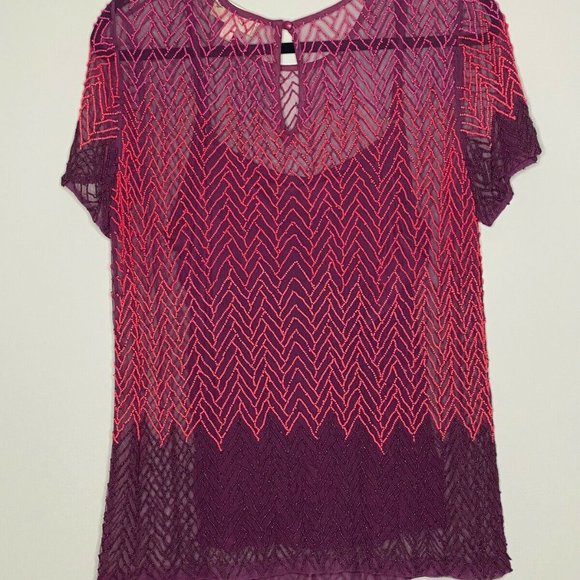 Moulinette Soeurs Corinne Chevron Beaded Top from Anthropologie - Picture 3 of 5